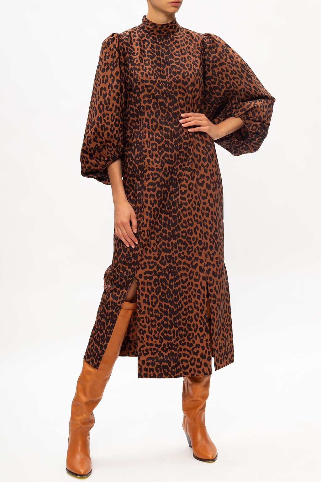 Ganni leopard clearance shirt dress